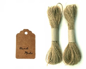 50 szt mini zawieszki papierowe małe tagi metki jubilerskie handmade  35x23 mm