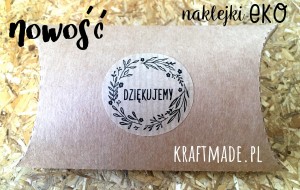 Naklejki EKO kraft ekologiczne DZIĘKUJEMY 50 szt