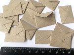 50 szt Koperty miniaturowe  MINI 3,1x2,2 cm ekologiczne KRAFT