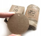 100 szt kółko 5 cm etykiety ekologiczne zawieszki tagi sznurek jutowy 