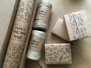 ZESTAW DO PAKOWANIA EKO papier pakowy ozdobny sznurek jutowy