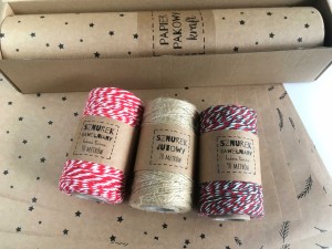 Papier DO PAKOWANIA prezentów papier świąteczny A3 sznurek ozdobny