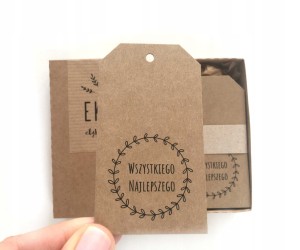 50szt etykiety papierowe WSZYSTKIEGO NAJLEPSZEGO zawieszki metki tagi kraft 5x9 cm